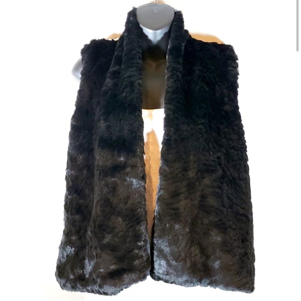 Houndstooth Faux Fur Vest Ann Taylor Loft